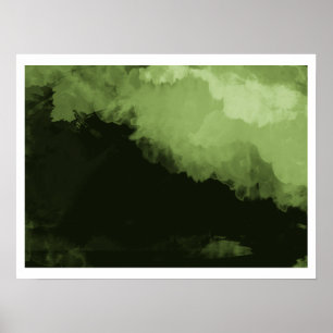 Dark Green Landscape Poster