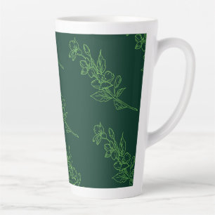 Dark Green Latte Mug-Minimalist Eucalyptus Art Mug
