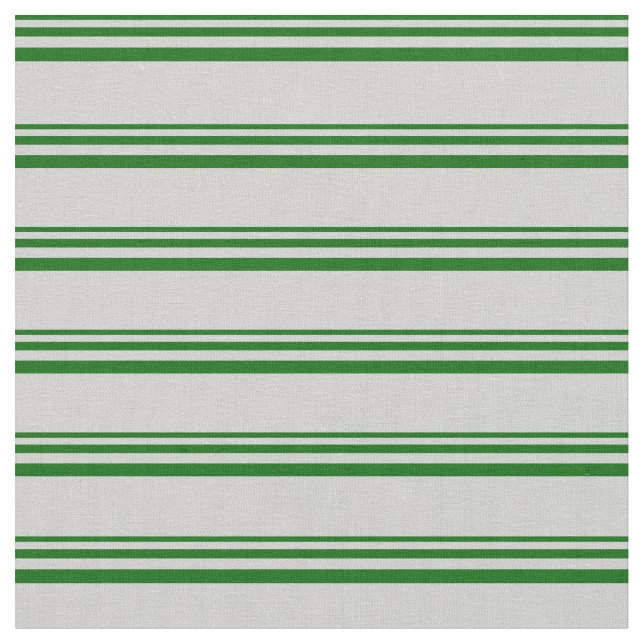 Dark Green & Light Grey Striped Pattern Fabric (Close Up)