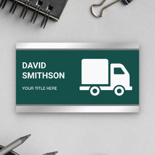 Dark Green Logistics Transportation Cargo Truck Business Card