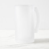 Dark Green Logo and Text Frosted Glass Beer Mug (Front Right)