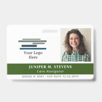 Dark Green Logo & Photo Employee ID