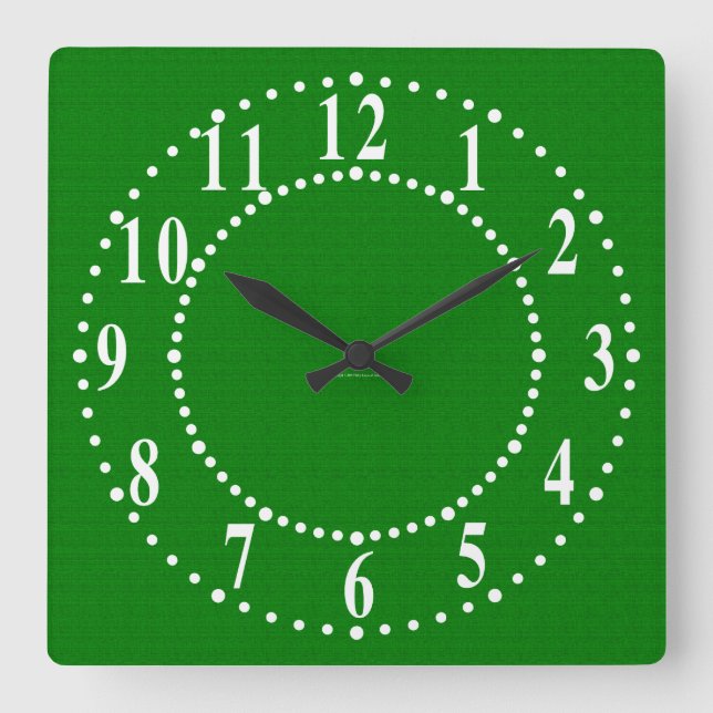 Dark Green Look Wall Clock (Front)