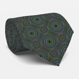 Dark Green Mandala Pattern Tie