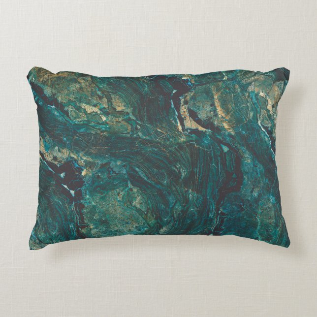 Dark green marble: luxurious texture. decorative cushion (Front)