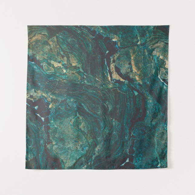 Dark green marble: luxurious texture. tapestry (Front)