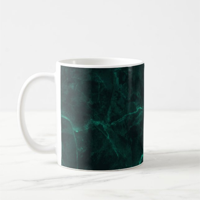 Dark green marble, seamless texture. coffee mug (Left)