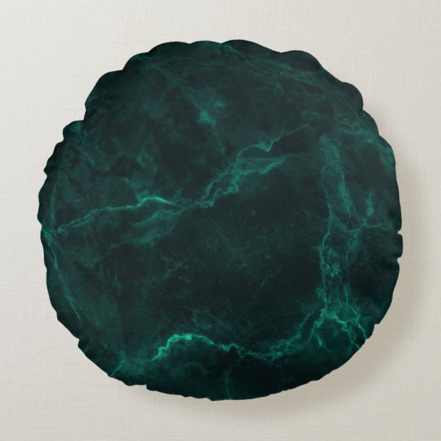 Dark green marble, seamless texture. round cushion (Front)