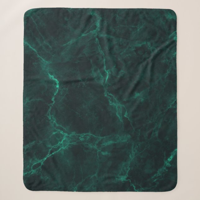 Dark green marble, seamless texture. sherpa blanket (Front)