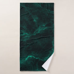 Dark green marble texture bath towel