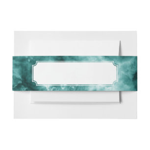 Dark Green Marble Texture Invitation Belly Band
