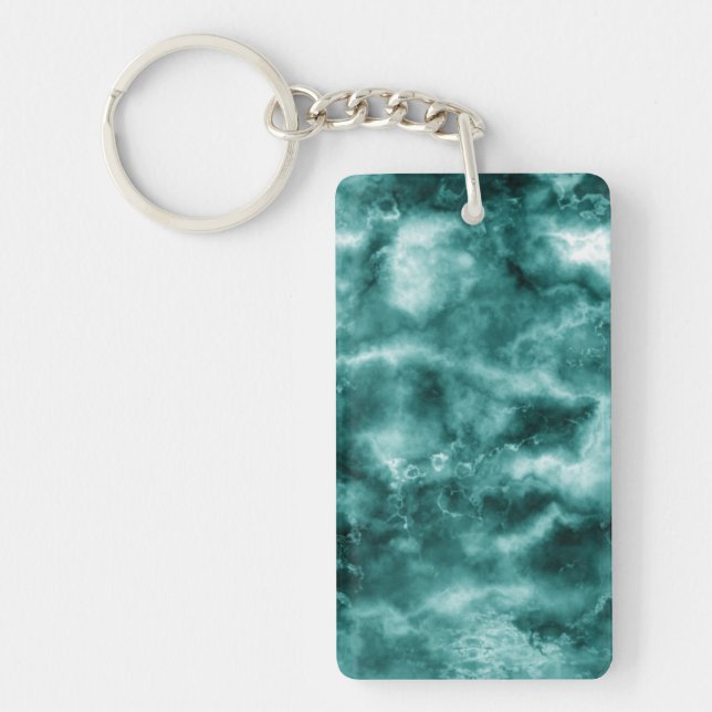 Dark Green Marble Texture Key Ring (Front)