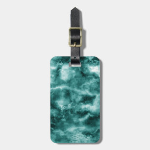 Dark Green Marble Texture Luggage Tag