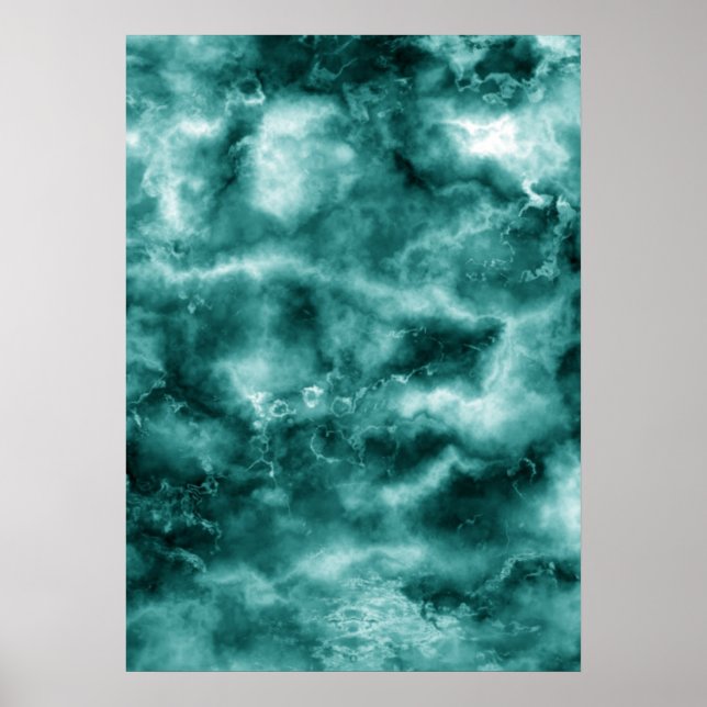 Dark Green Marble Texture Poster (Front)