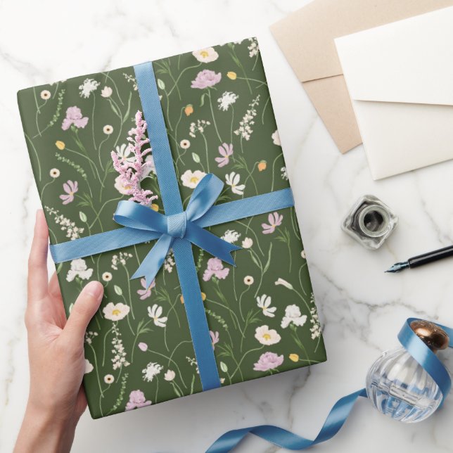 Dark Green Meadow Wrapping Paper (Gifting)
