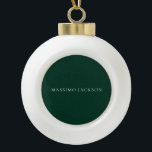 Dark Green Minimalist Plain Modern Aesthetic Look Ceramic Ball Christmas Ornament<br><div class="desc">An ideal design for those looking for an aesthetic look. It immediately stands out with its extremely simple and elegant appearance.</div>
