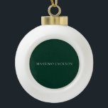 Dark Green Minimalist Plain Modern Aesthetic Look Ceramic Ball Christmas Ornament<br><div class="desc">An ideal design for those looking for an aesthetic look. It immediately stands out with its extremely simple and elegant appearance.</div>