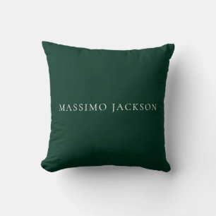 Dark Green Minimalist Plain Modern Aesthetic Look Cushion