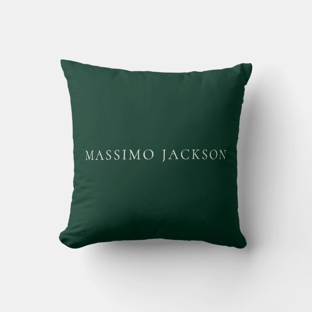 Dark Green Minimalist Plain Modern Aesthetic Look Cushion (Front)