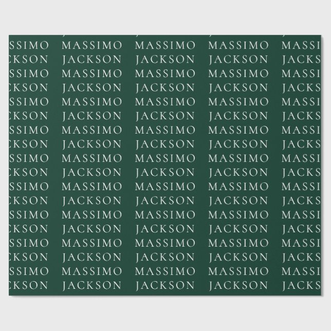 Dark Green Minimalist Plain Modern Aesthetic Look Wrapping Paper (Flat)