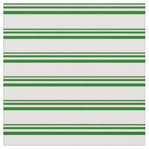 Dark Green & Mint Cream Coloured Stripes Pattern Fabric