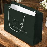 Dark Green Modern Minimalist Monogram Name Large Gift Bag<br><div class="desc">Present your gifts in style with our Dark Green Modern Minimalist Monogram Name Gift Bag. This elegant bag boasts a clean and contemporary design, featuring a customisable monogram that adds a personalised touch to your gift-giving. Crafted with quality in mind, this bag is both sophisticated and minimalist, making it suitable...</div>