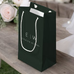 Dark Green Modern Minimalist Monogram Name Small Gift Bag<br><div class="desc">Present your gifts in style with our Dark Green and White Modern Minimalist Monogram Name Gift Bag. This elegant bag boasts a clean and contemporary design, featuring a customisable monogram that adds a personalised touch to your gift-giving. Crafted with quality in mind, this bag is both sophisticated and minimalist, making...</div>