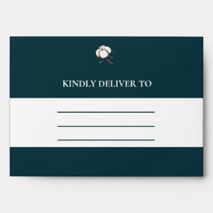 Dark Green Modern Simple Elegant Cotton Flower Envelope