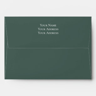 Dark Green Modern Simple Unique Greenery Christmas Envelope