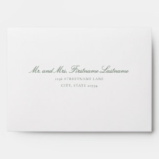 Dark Green Monogram Wedding Envelope