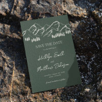 Dark Green Mountain Pine Tree Outdoor Wedding