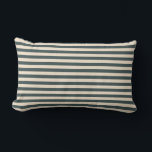 Dark Green Off-White Striped Pattern Lumbar Cushion<br><div class="desc">Modern dark green and off-white stripes pattern. The colours night watch and magnolia blossom are used for this striped pattern. Decorate your home with these gorgeous stripes pattern throw pillows. If you need any help or matching products,  please contact us through our store.</div>