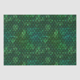 Dark Green Ombre & Sparkles Dragon Scales Tissue Paper