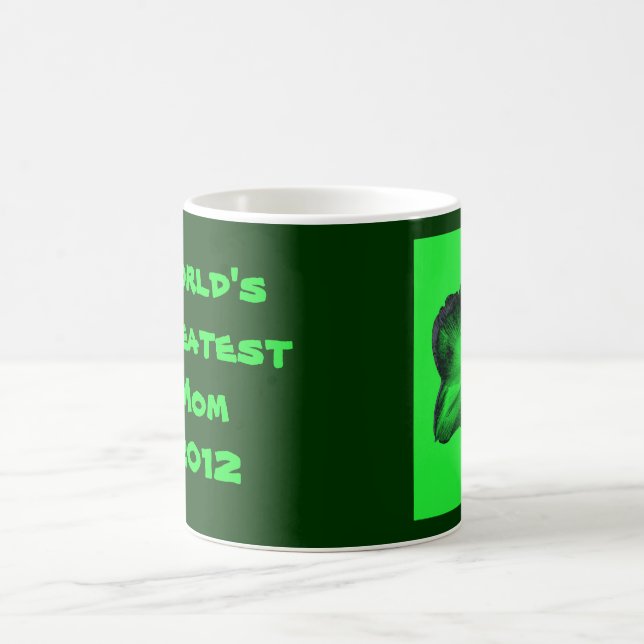 Dark Green on Light Green Amaryllis Coffee Mug (Center)
