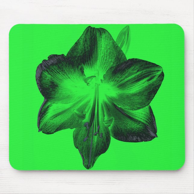 Dark Green on Light Green Amaryllis Mouse Pad (Front)
