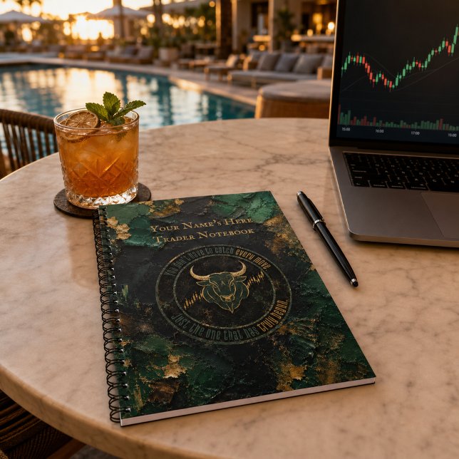 Dark Green Paint Grunge Bull Design Notebook (Creator Uploaded)