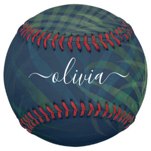 Dark green palms leaves pattern softball