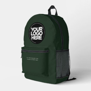 Dark Green Personalised Corporate Logo and Text Printed Backpack