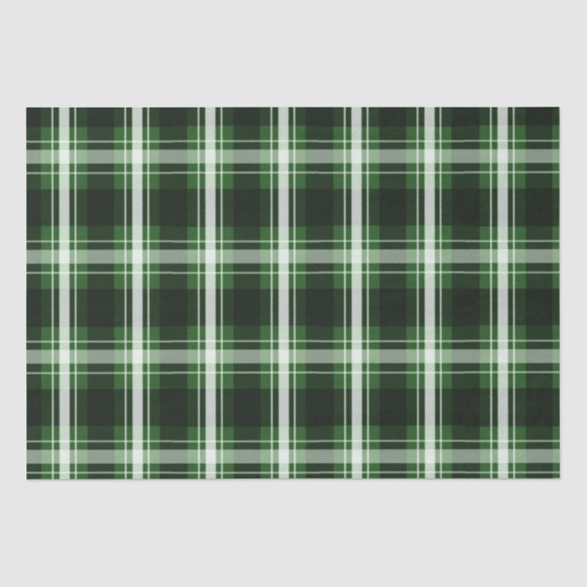 Dark Green Plaid Tissue Paper (Front)