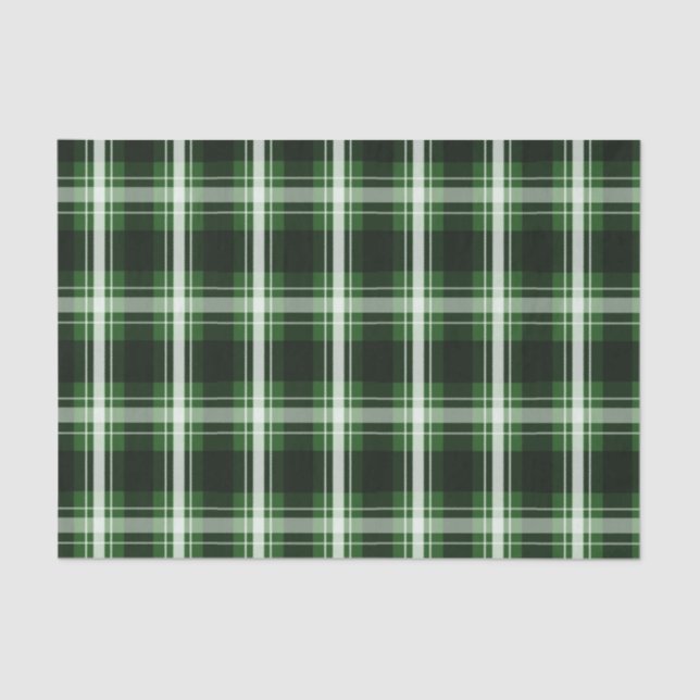 Dark Green Plaid Tissue Paper (Front)