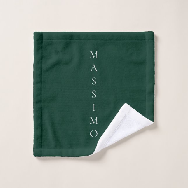 Dark Green Plain Elegant Casual Own Name Wash Cloth (Wash Cloth)
