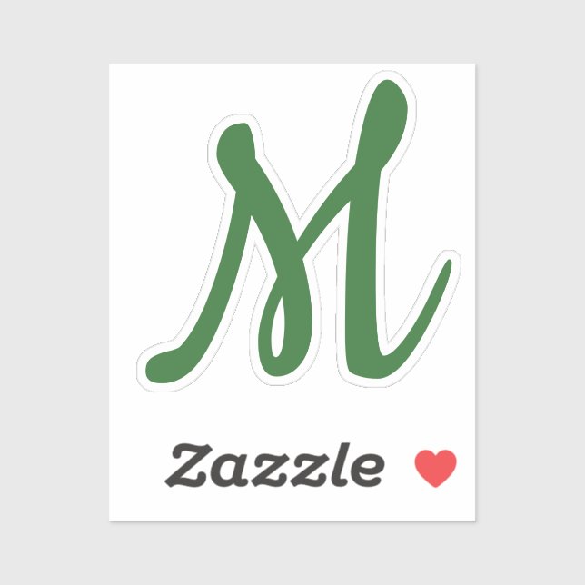 Dark Green Plain Elegant Modern Own Name Monogram (Sheet)