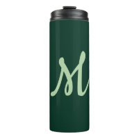 Dark Green Plain Elegant Modern Own Name Monogram