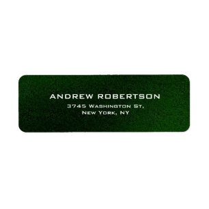 Dark Green Plain Elegant Return Address Label