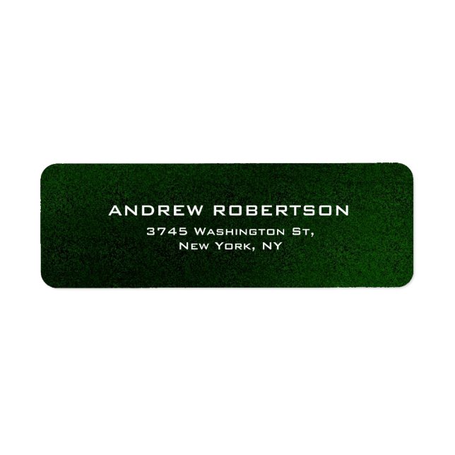 Dark Green Plain Elegant Return Address Label (Front)