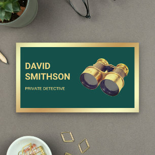 Dark Green Private Investigator Detective Business Card