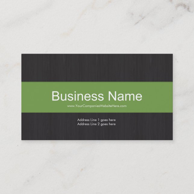 Dark & Green Professional Business Card (Front)