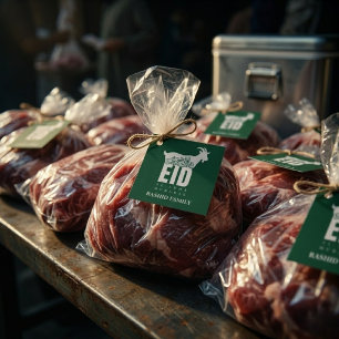 Dark Green Qurbani Eid Al-Adha Favour Tags