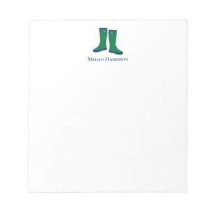 Dark Green Rain Boots Notepad