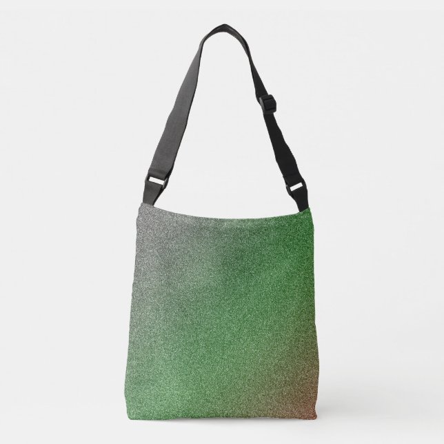 Dark-Green-Red Gradient Glitters Cross-Body Bag (Front)